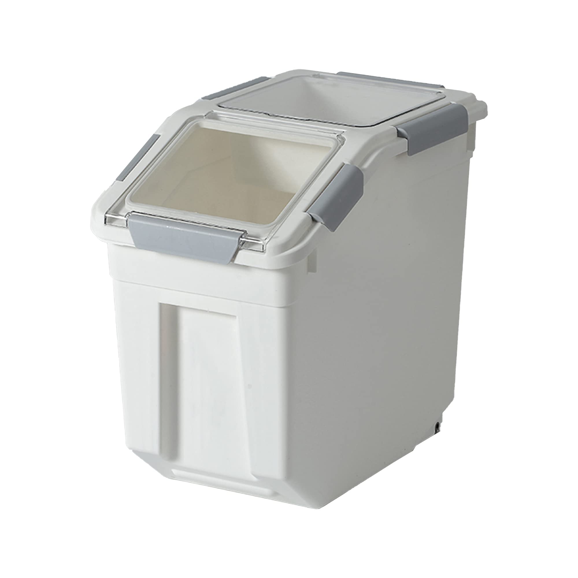 HANAMYA 15 Liter / 30 lbs Rice Storage Container with Measuring Cup, BPA free, For Rice | Grain | Pet Food | Flour, 1 count, White