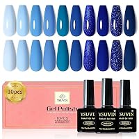 YSUVIN UV Gel Nagellack Set – 10 Farben In Rosa, Nude & Glitzer, 8ml Pro Flasche