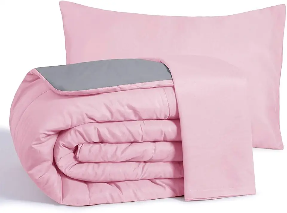 Edredom Casal Queen 3 Peças Margarida - Conforto, Estilo e Maciez para Noites Aconchegantes (Variações) (Rosa e Cinza)