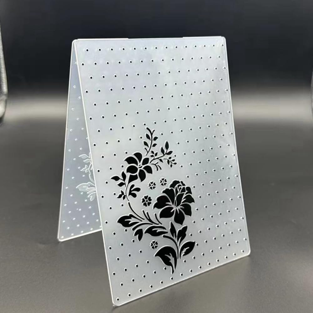 3D Plastic Embossing Folder Template Wave Point Rose Texture A6 Size for Card Making DIY Scrapbooking Paper Crafting Handmade Crafts Scrapbooking Arts Supplies Scrapbook Decor