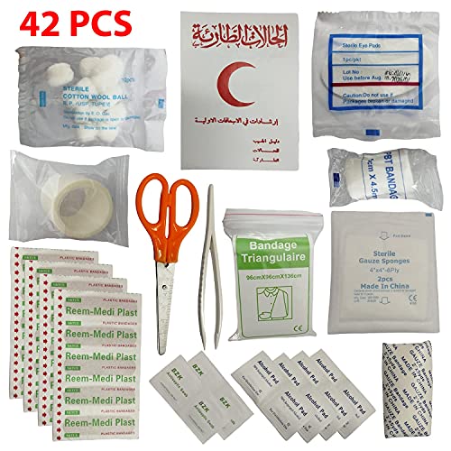 Portable Emergency First Aid Kit Set for Travel Home & Car,42-Piece - White