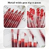 MOTIBACK 12PCS Disposable Fountain Pens - Red Ink Smooth Writing Fountain Pen, Quick-Drying Liquid Ink, Fine Nib for Journaling, Sketching, Lettering, Calligraphy, School, Office & Gift Supplies - Image 4