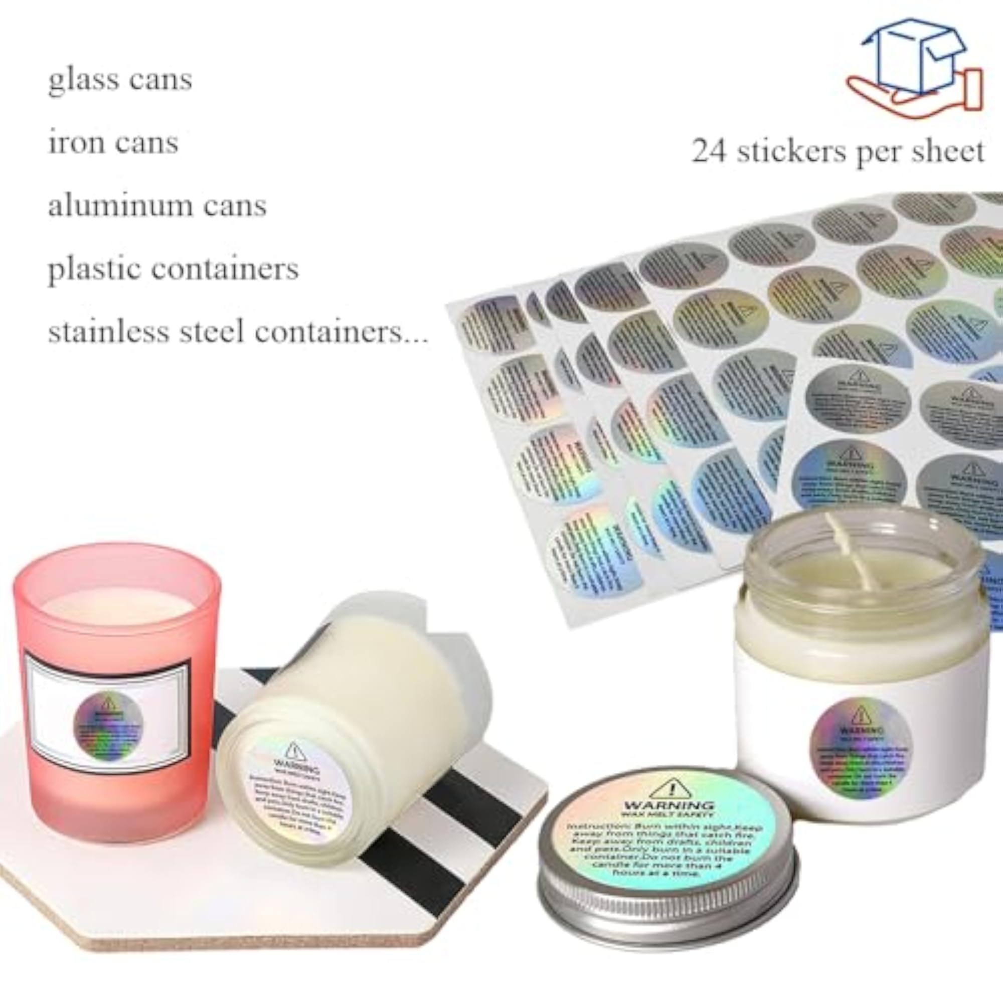240pcs Holographic Candle Labels for DIY Candle Making