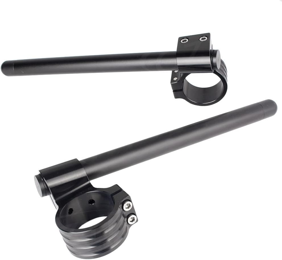 Cninba13 37MM Motorcycle Clip ons Handlebar diameter 2 piece Split Clip-ons assembly Bars 7/8" Adjustable handlebars For Motorcycle cafe Racer Universal handlebars, Black