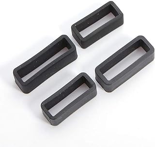 6 Piece 18mm 20mm 22mm 24mm 26mm 28mm 30mm 32mm Rubber Leather Watch Band Strap Loops Black Silicone Replacement Resin Watch Bands Keeper Holder Retainer ring