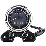 【AUSGEZEICHNETE LEISTUNG】 Dieser Motorrad-Tachometer integriert eine Kilometeranzeige, eine Ganganzeige, eine Links- und Rechtskurve sowie eine Scheinwerferanzeige. Mit dem internen Beleuchtungsdesign ist das Lesen von Daten einfach und bequem.