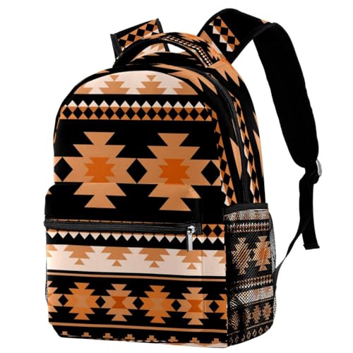 Sac à dos d'école motif ethnique aztèque multicolore pour ado et voyage 40cm