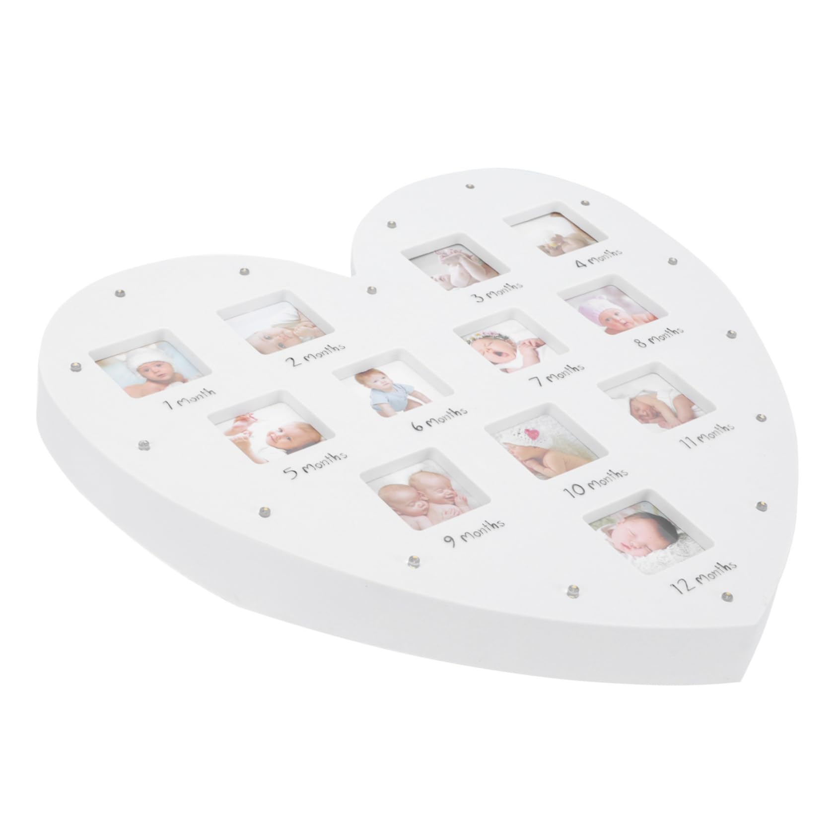Cadre photo cœur lumineux blanc mois décoration murale souvenirs format