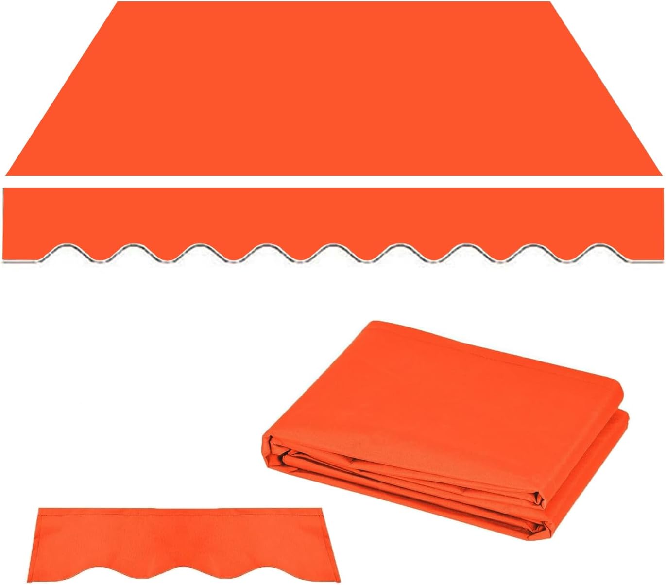 8ft 10ft 12ft 13ft 15ft Manual Awning Canvas Replacement Exterior Sunshade Shelter Cloth Patio Retractable Awnings Fabric Replacement Waterproof Uv Protection Canopy (Size:16x10ft,Color:Orange)