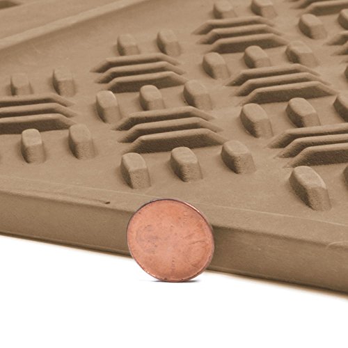 Bdk Maxduty Rubber Floor Mat For Car, Suv,Van & Truck - Super Heavy Duty Rubber , Trim To Fit & 3 Piece (Tan) #TOP4