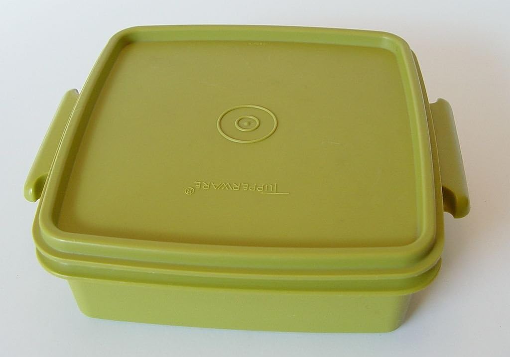 Tupperware Vintage Avocado Tupperware Square Away Quartet