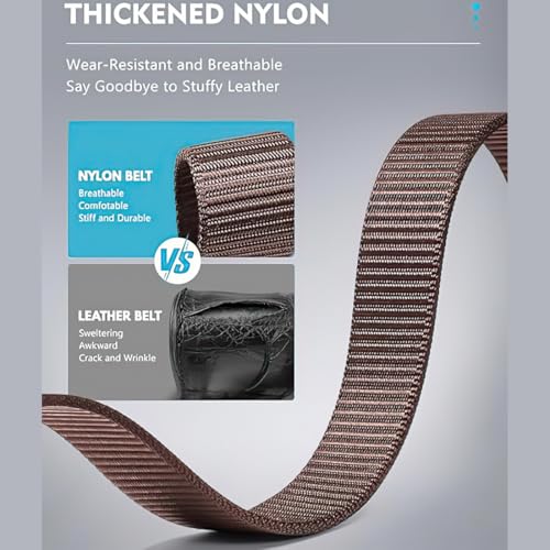 Men's Ratchet Web Belt,1.25 inch Nylon Automatic Buckle Belt,No Holes Invisible Belt for Men4