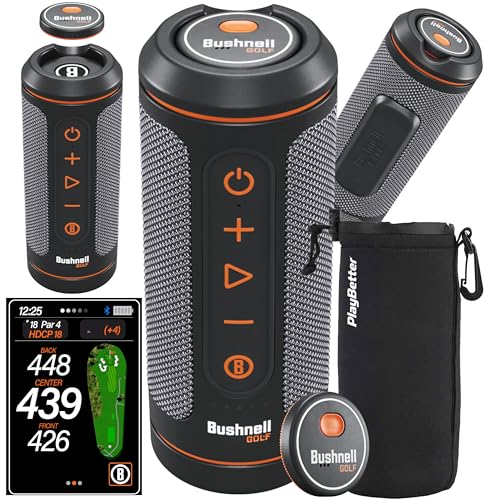Bushnell Wingman 2 Golf Speaker with GPS - Remote Controlled Voice GPS Distances, Music...
