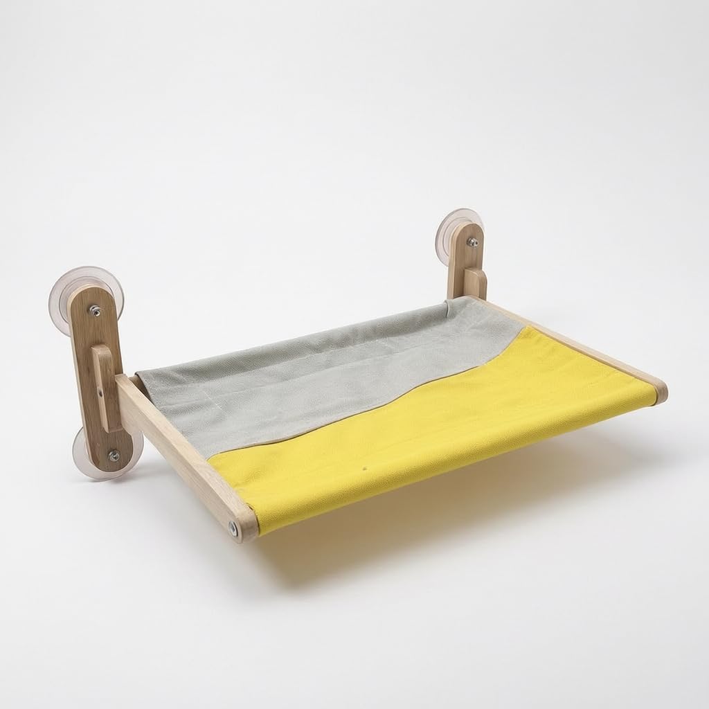Cama para ventanas SiaBiced plegable calma la ansiedad de tu mascota con tela lavable gris