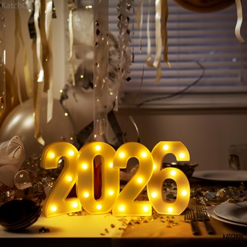 Image of KatchOn, Led Light Up 2026 Sign - 8 Inch | 2026 Marquee Numbers for Graduation Decorations 2026 Light Up Numbers for Graduation Party Supplies 2026 Light Up Numbers for Graduation