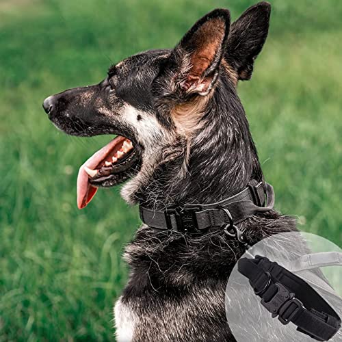 Queerelele Collier de Chien Rembourré Réglable Tactique avec Poignée de Commande pour Chiens Militaire de Taille Moyenne à Grandes, Entraînement (XL, Noir) – Image 5