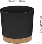 ZMTECH Plant Pots, 6.5'' Self Watering Plastic Planter with Drainage Hole and Saucer, Modern Decorative Flower Pot for Indoor Outdoor House Plants, Succulents, Flowers - Dark Gray, 2 Pack