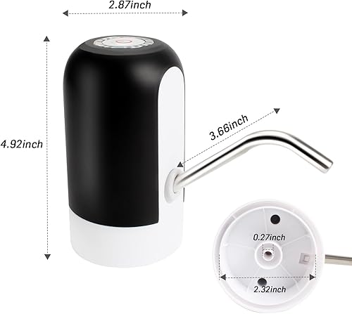 Miniatura 2 de DEFUTAY Dispensador de agua de 5 galones, bomba universal para botella de agua, dispensador automático de jarra de agua con interruptor y USB, para