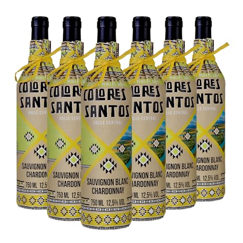 Colores Santos Sauvignon Chardonnay. Vino blanco de Chile. (Caja de 6 botellas, 75 cl). Fresco, frutal y equilibrado
