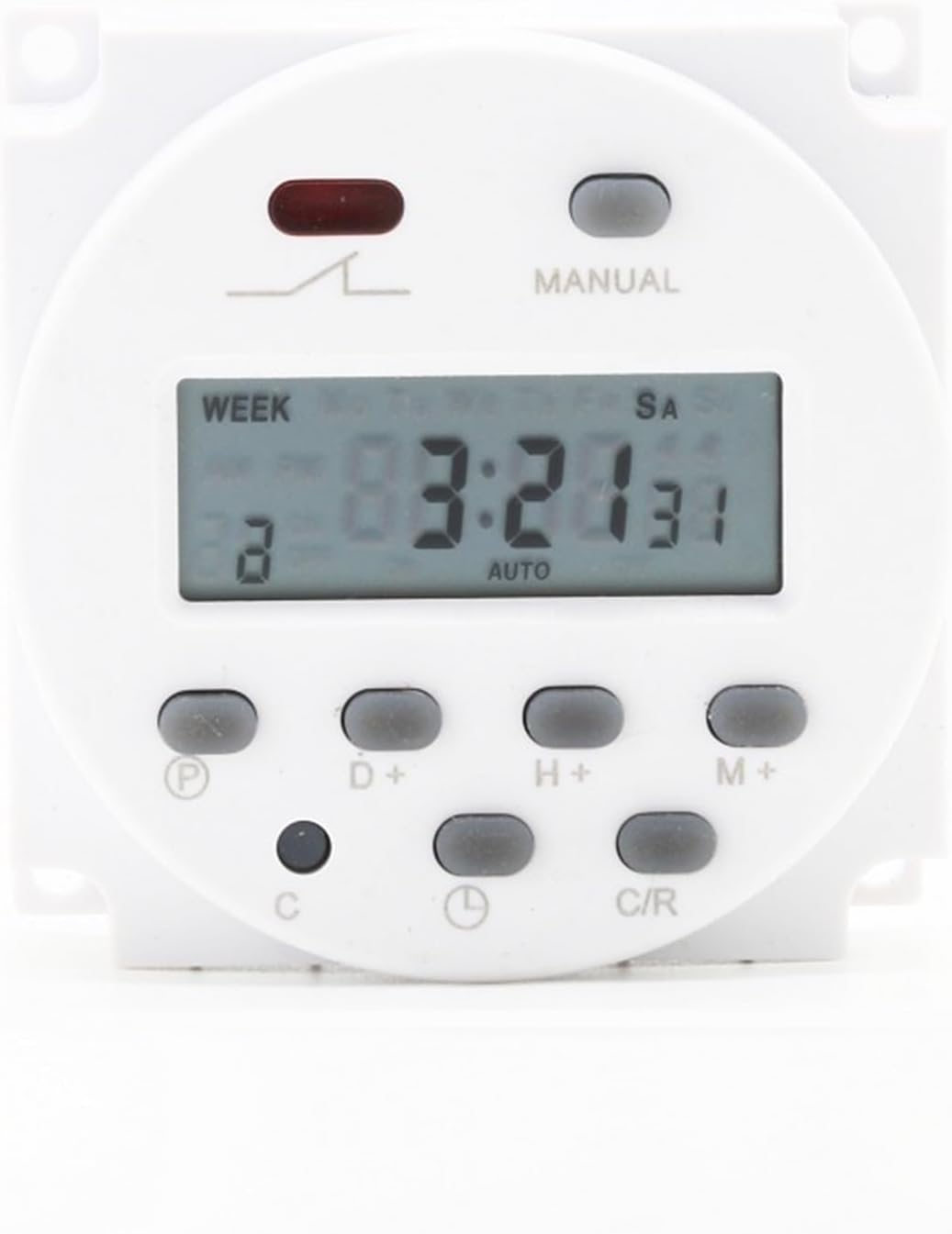 No Lock CN101A AC DC 12V Round Digital LCD Power Timer Programmable Electronic Time Relay Switch 8A to 16A CN101 (Size : DC 24V)