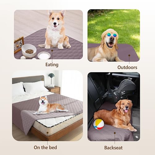 Image of gogobunny 100% Double Sided Waterproof Dog Blanket Soft Pet Bed Cover Reversible Protect Furniture Couch Sofa Car for Puppy Cat Kids (Dark Sea Fog /Light Sea Fog, 30x80 Inch (Pack of 1))