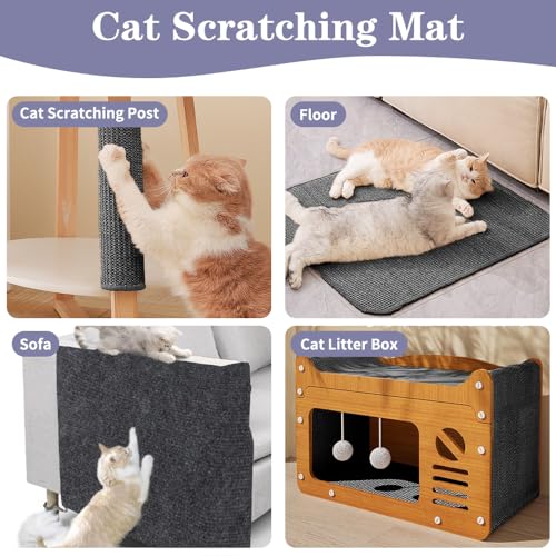 Arranhador de gato escalador, tapete de 199.9 cm x 40.1 cm aparável para arranhar, tapete autoadesiv