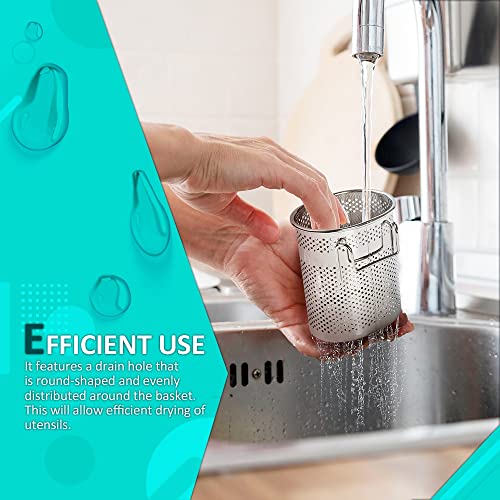 Thelivingstar Kitchen Utensils Drying Rack Stainless Steel Flatware Silverware Caddie Holder Basket Organizer (Small-Oval) #TOP4