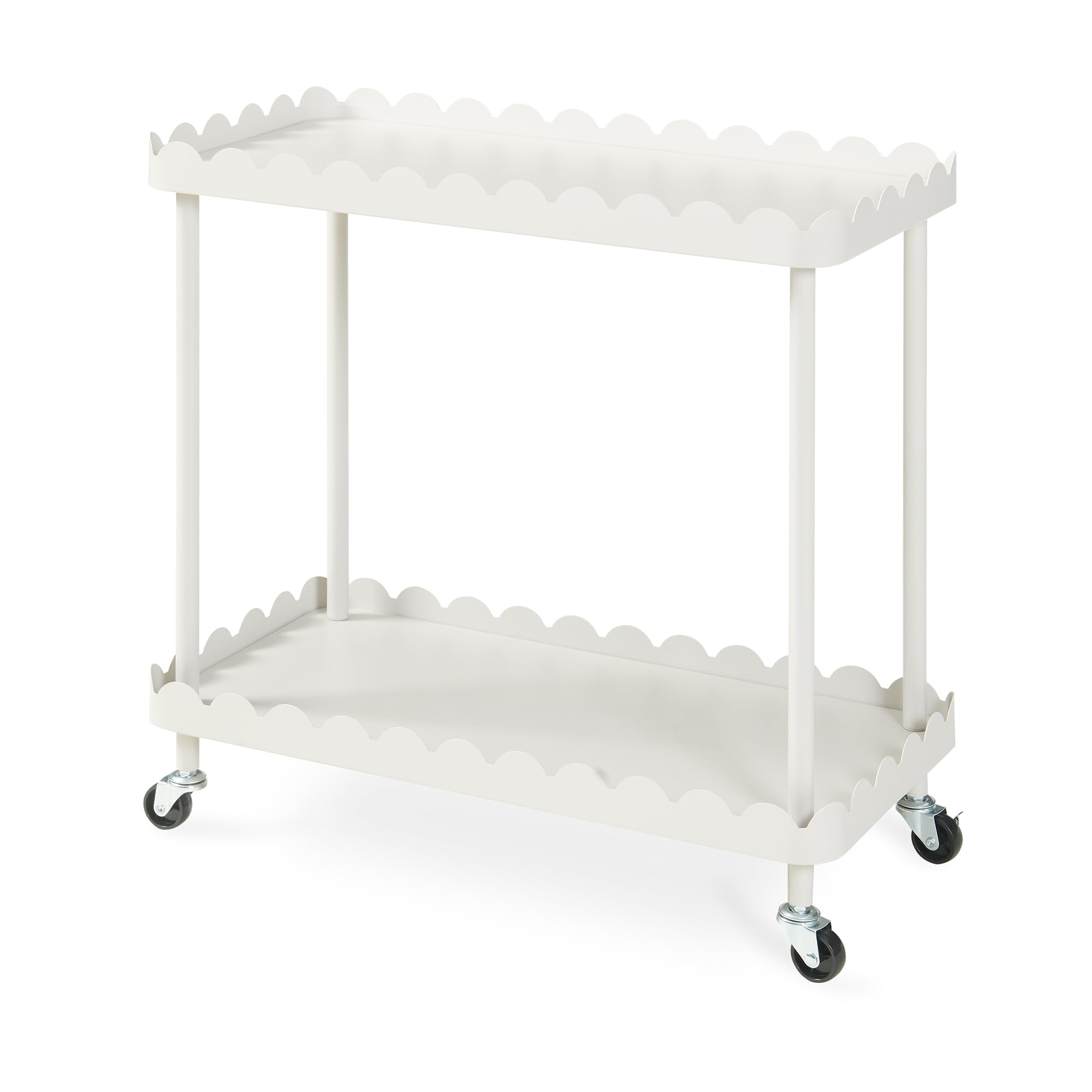 [en.casa] Carrello di Servizio Portaoggetti a 2 Livelli Carrello Portatutto Multiuso a 2 Ripiani e Rotelle per Cucina Sala Bagno 60 x 61 x 31 cm Struttura in Acciaio - Grigio