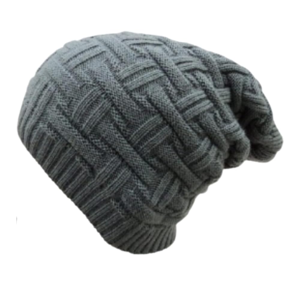 Beanie Cap for Men Women Skull Slouchy Winter Woolen Knitted Black Inside Fur Mens Caps, Freesize