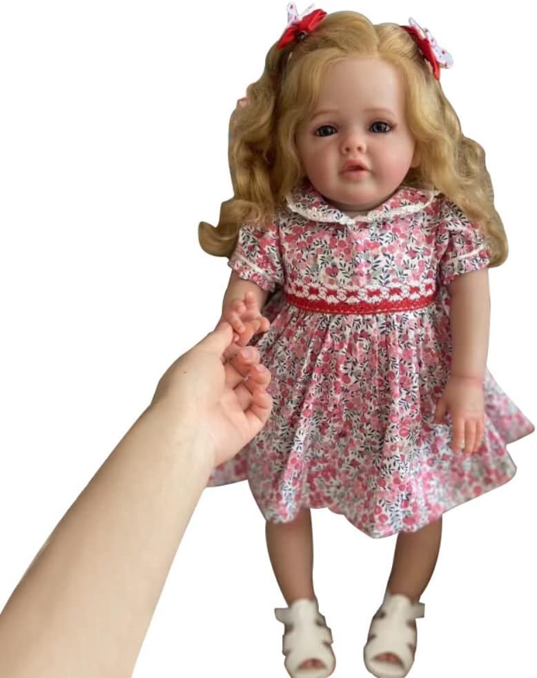 Lonian 24 Inch 60cm Reborn Baby Girl Dolls with Soft Cotton Body (brown eyes)