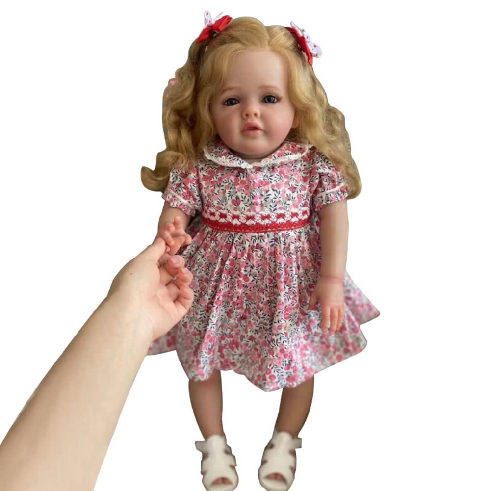 Lonian 24 Inch 60cm Reborn Baby Girl Dolls with Soft Cotton Body (brown eyes)