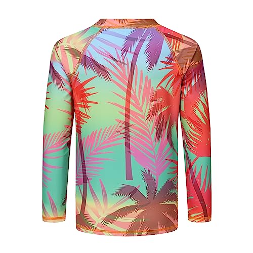 Image of Girls Long Sleeve Swim Shirt Rash Guard for Girls One Piece Bathing Suits with UPF 50+ Sun Protection 3-16 Years