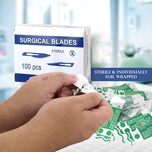 A2Z Scilab A2Z-100BLD10 100 Sterile Carbon Steel Blades #10 With Free Scalpel Handle #3 thumb #1