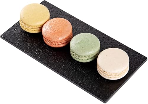 Miniatura 8 de Restaurantware Platos de servir de 7 x 3.5 pulgadas, 100 tablas rectangulares de charcutería, imitan el aspecto de platos de plástico negro pizarra,