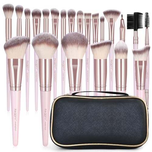 Makeup Brush Set 22 Pcs Professional Makeup Brushes Foundation Blush Angle Eyeliner Blending Concealers Eyeshadow Brush Premium Synthetic Brush Kit with Bag