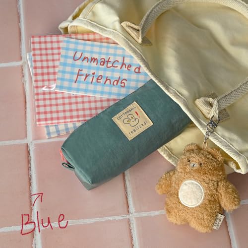 Image of Monolike Unmatched Friends Block Pencil Case, Blue - Pencil Pouch, Portable Pencil Bag, Pencil Case, Office Pouch case, Soft