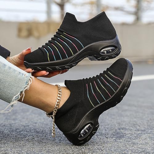 Image of Non Slip Work Shoes Women, Slip On Sneakers Women,Work Shoes Walking Gym Nurse Mesh Casual Fashion Sneakers Comfort Breathable Lightweight