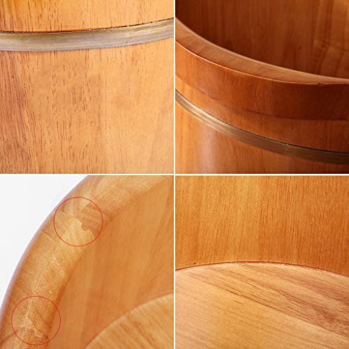 Barrel de madera para spa de pies Katzowen con cubierta miniatura 7