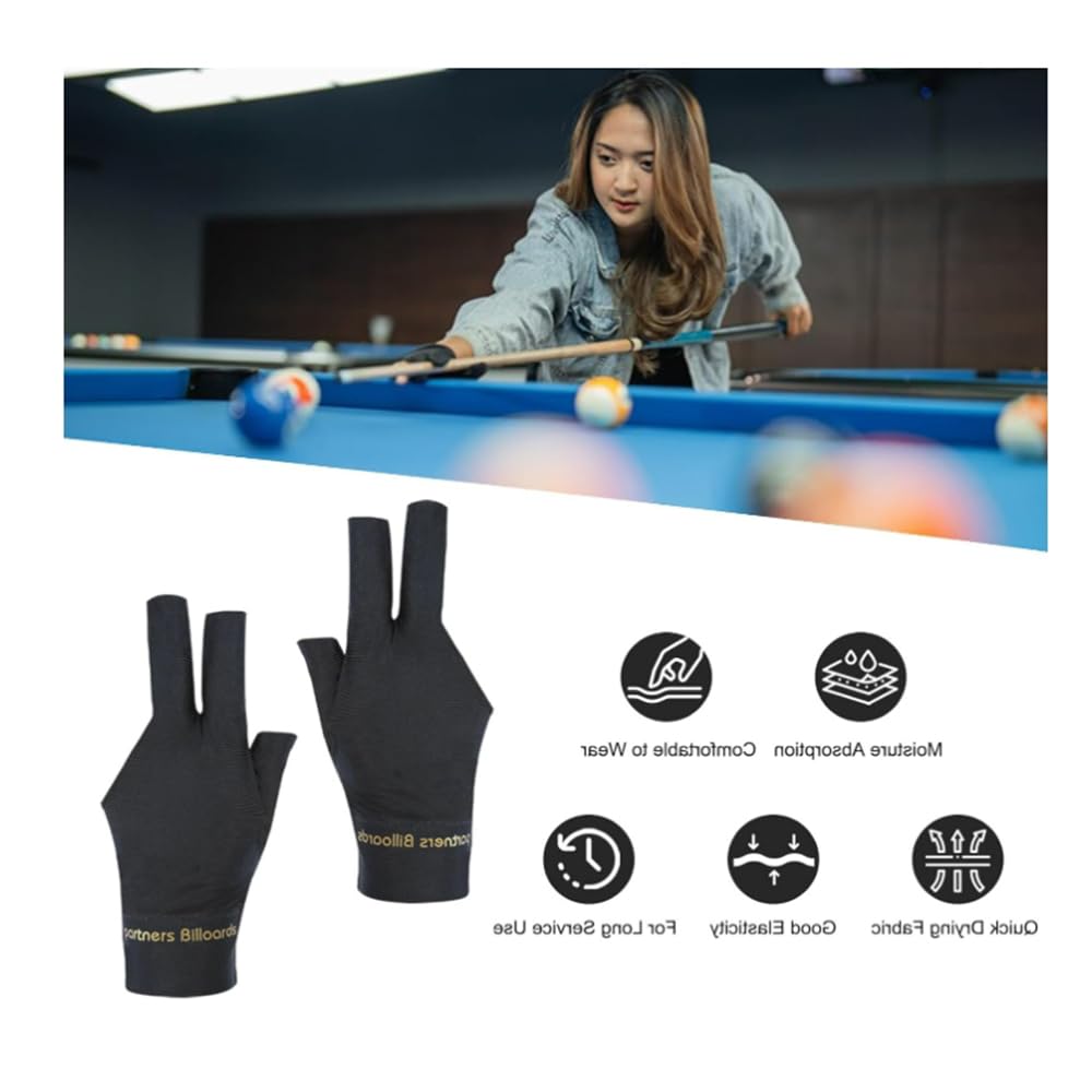 TOPDANCHUANG Anti Slip Billiard Glove 3 Fingers Show Gloves Left Hand Snooker Glove Billiard Accessories Fits on Left Hand for Men Women (grey - Image 4
