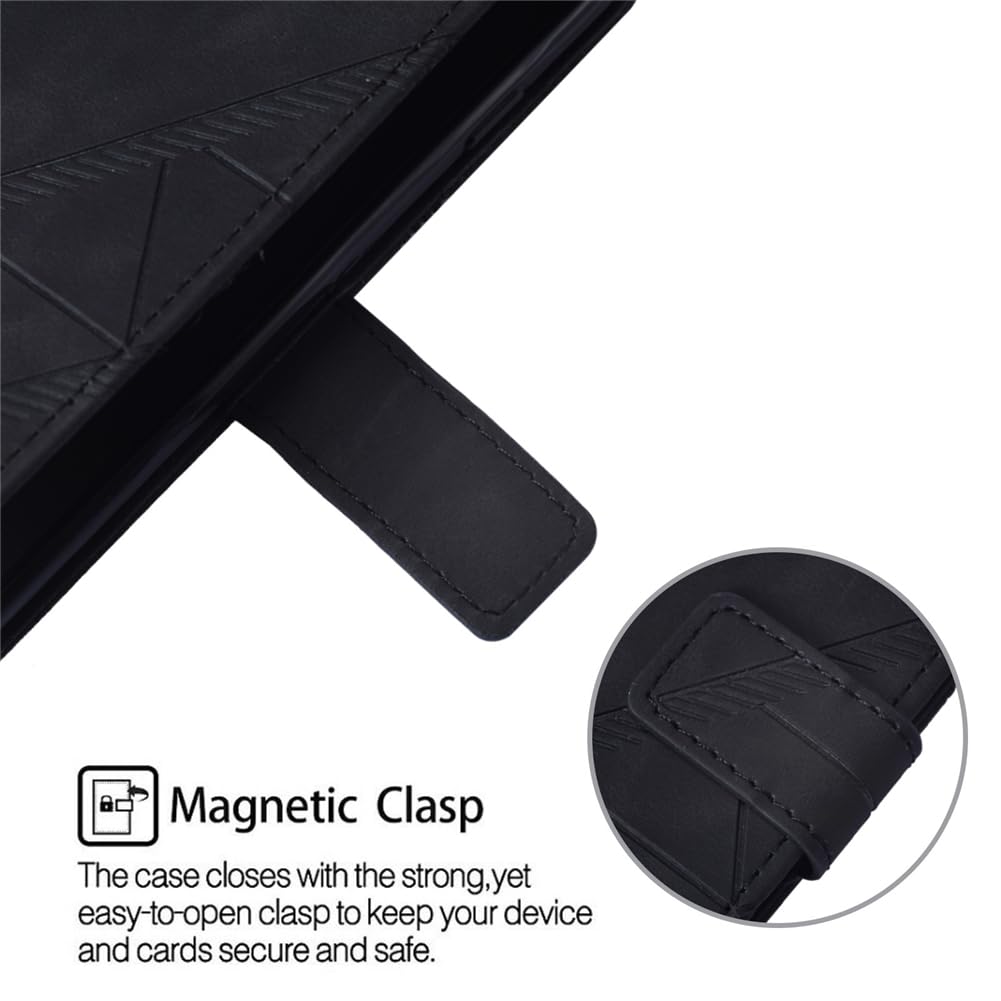Custodia Portafoglio In Pelle GAPlus Per Motorola Moto Edge 50 Ultra 5G: Con Supporto E Chiusura Magnetica, Porta Carte E Contanti, Nero
