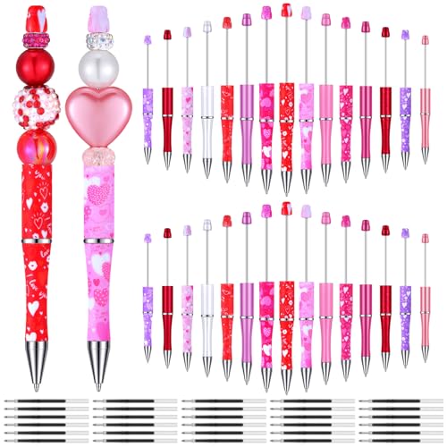 Bolígrafos con cuentas de San Valentín con cuentas de corazón para regalar a mujeres