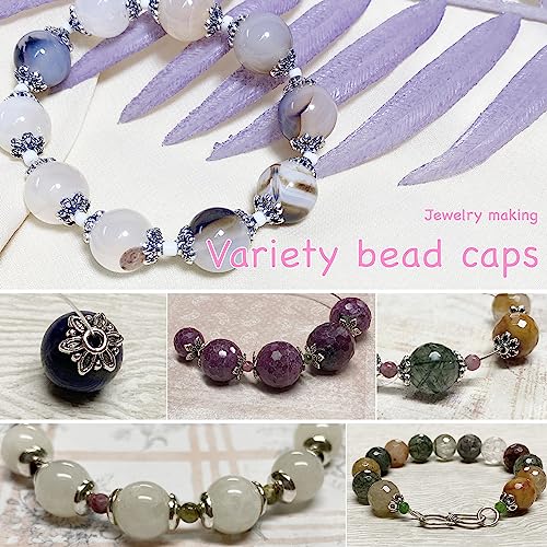 Antique Silver Spacer Bead Caps Bali Style Mixed Tibetan Silver Flower Beads Caps For Bracelet Necklace Earrings Jewelry Making Supplies Findings 600Pcs #TOP4