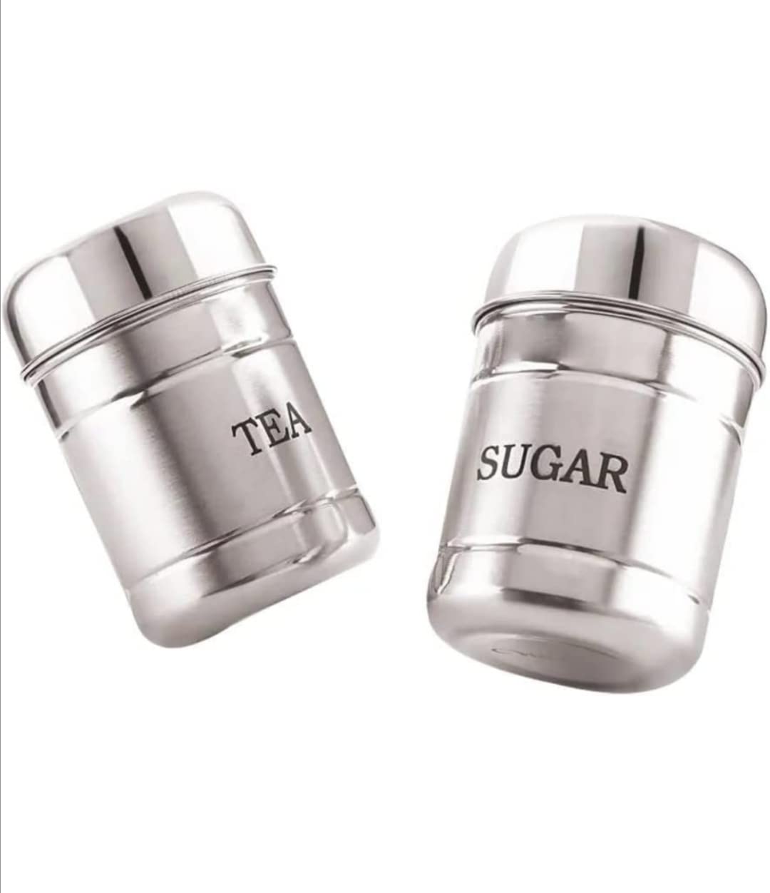 DARAZ Stainless Steel Silver kitchen containers set sugar tea coffee  container set sugar tea container set steel Tea Sugar Canister 800ml (Pack