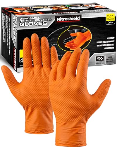 wcy 9 Mil Orange Nitrile Gloves, XLarge