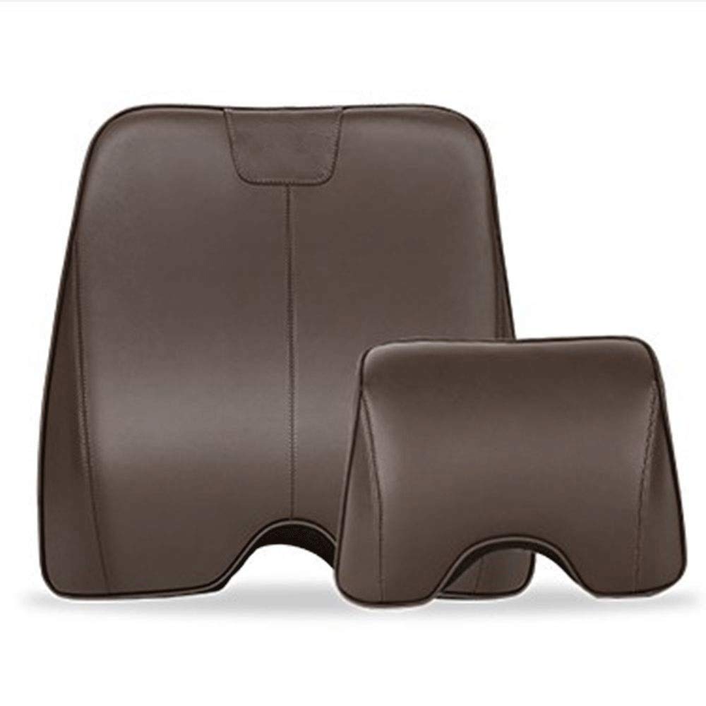 Coussin de soutien lombaire voiture en cuir marron et mousse ergonomique