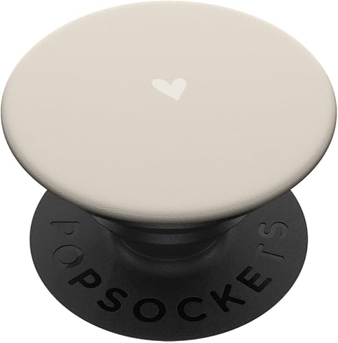 Arena  Beige  Tan Chic Corazón Minimalista Amor PopSockets PopGrip Estándar
