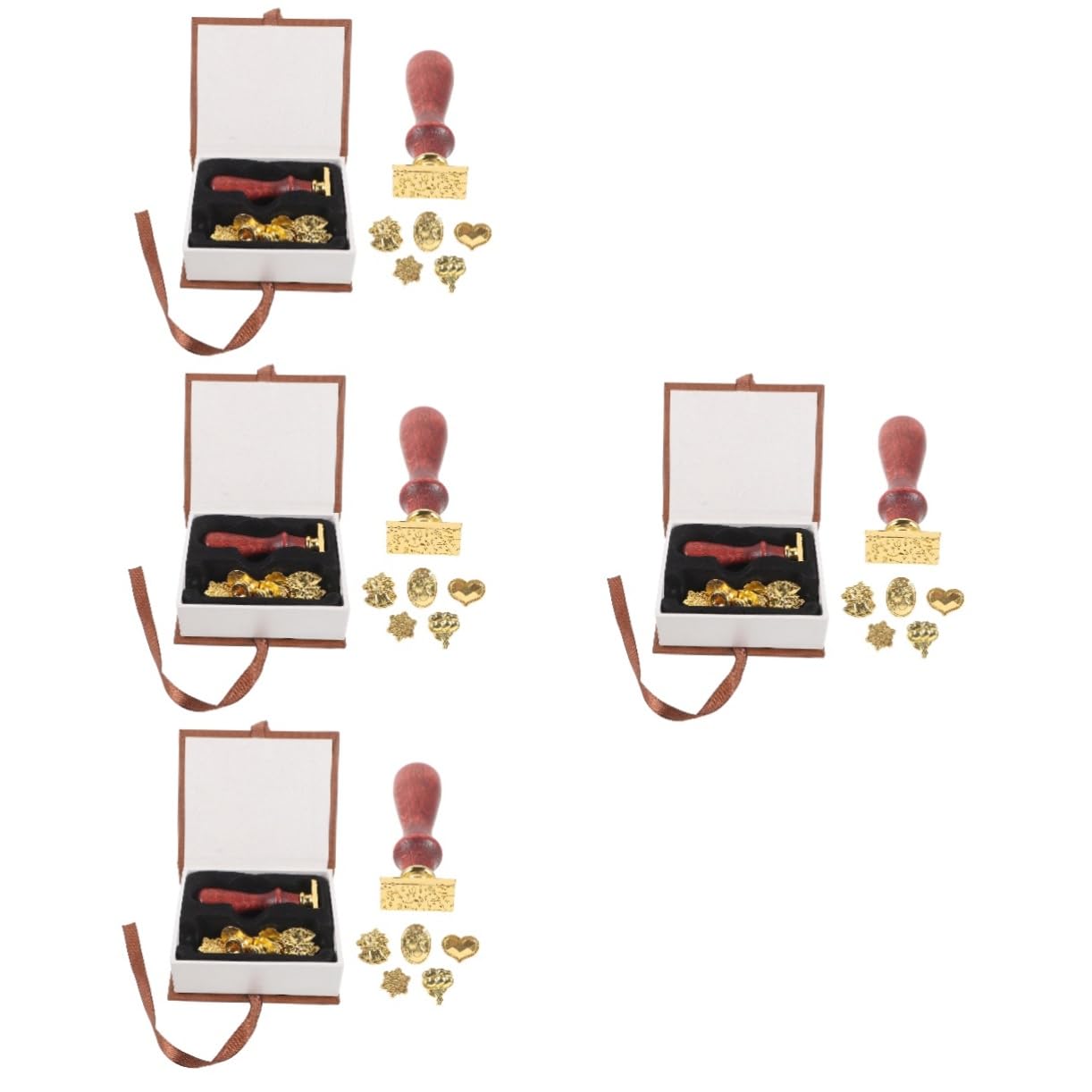 Angoily 4 Sätze Feuerfarbe Seet Set Box Briefstempel Lacksiegel Stempel Wachsstempel Wachssiegelstempel Wachssiegel-stempelset Hochzeitsdeko Briefumschläge Dekoration Metall