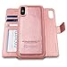 AMOVO Case for iPhone Xs Max [2 in 1] iPhone Xs Max Wallet Case Detachable [Vegan Leather] iPhone Xs Max Flip Case (6.5’’) with Gift Box Package (XS MAX (6.5'') Rosegold)