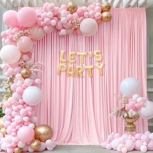 8 x 10 ft Baby Pink Backdrop Curtains Photo Background