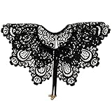 lamphle Spitzenkragen weiche Stoff Dekorative Schnürung Design Allparker Wolkenschulter falscher Spitzenausschnitt für Nähgeschäft Schwarz